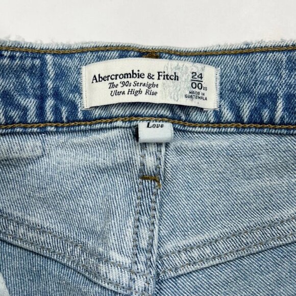 Abercrombie 90s Curve Love Jeans 00 XS Extra Short - Picture 7 of 9